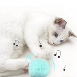 Interactive Ball Smart Cat Toys Plush Electric Catnip Training Toy Kitten Touch Sounding Pet Product Squeak Toy Ball - PIPÔ STORE