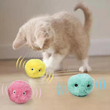 Interactive Ball Smart Cat Toys Plush Electric Catnip Training Toy Kitten Touch Sounding Pet Product Squeak Toy Ball - PIPÔ STORE