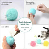 Interactive Ball Smart Cat Toys Plush Electric Catnip Training Toy Kitten Touch Sounding Pet Product Squeak Toy Ball - PIPÔ STORE